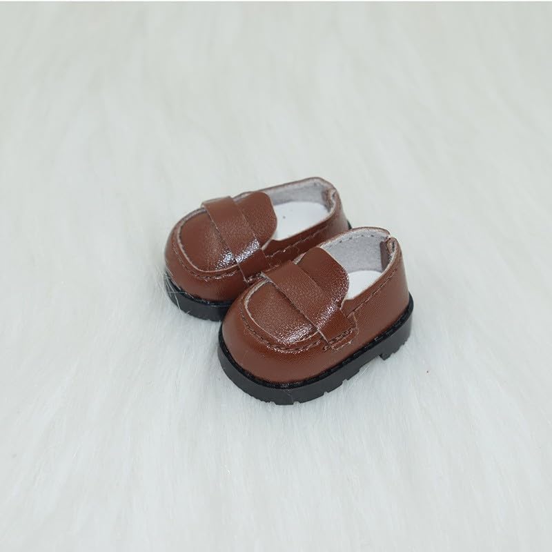 Jojedomo Compatible with Labubu Doll Shoes for 17cm Doll,Shoes Used for Labubu Accessories (A-Brown) - Image 1